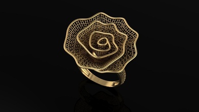 Ring Gold Schmuck Silber Mode Juwel Ringe Spiel bereit Blume 3d Modellsammlung Modellmode Schönheit Kleidung Rino 3d print model - Mito3D