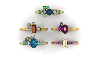 ring gold jewelry pendant earrings jewellery silver diamond jewel gem rings 3d print model - Mito3D