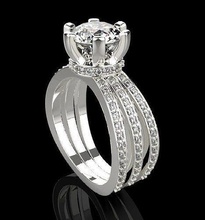 ring gold silver 1 jewelry gem brilliant diamond rings 3d print model - Mito3D