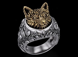 ring golden fox nature 690 3dprinted design fashion gold jewel jewellery jewelry print printabl printable printing prototyping rings silver 3d print model - Mito3D