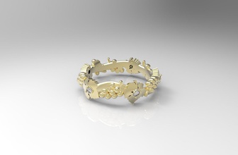 anel uvas joalheria imprimível ouro prata jóias stl 3dm diamantes uva argolas moda floral fruta luxo elegante elegância natureza namorados 3d print model - Mito3D