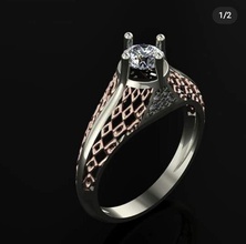 l'anneau de la grille le diamant gem les pierres mode d'argent joyau nouvelles platine or jaune d'origine bijoux anneaux 3d print model - Mito3D