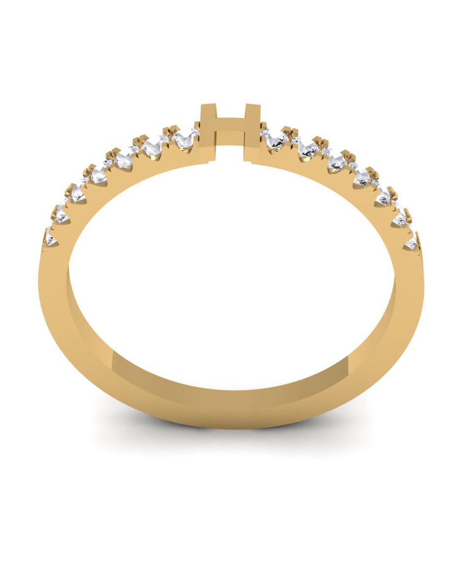 anillo h la joyería el diamante de oro compromiso boda brillante engagem los anillos 3D print model - Mito3D