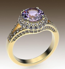 anillo aureola Boda compromiso ligero clásico estilo Clásico antiguo Moda oro plata gemas retro diamante imprimible joya joyería anillos 3d print model - Mito3D