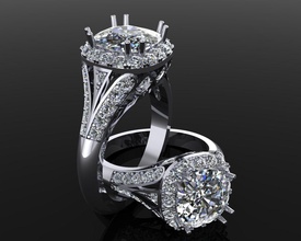 ring halo 4 jewelry luxury elegant gem gold silver wedding diamond earring bracelet necklaces pendant rhinoceros accessory beauty fashion jewel rings french 3d print model - Mito3D
