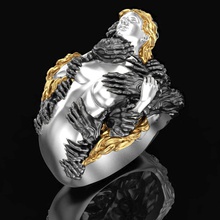 ring hand schmuck gold silber juwel sterling mode druckbar mädchen fantastisch cocktail dämon ringe 3d print model - Mito3D