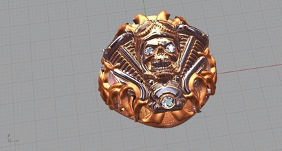 anel de harley davidson jóias ouro jóia prata anéis 3d print model - Mito3D