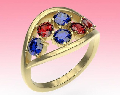 Ring Harmonie Cocktail Gold Silber Diamanten klassisch Hochzeit Engagement Mode Schmuck Diamant Ringe 3d print model - Mito3D