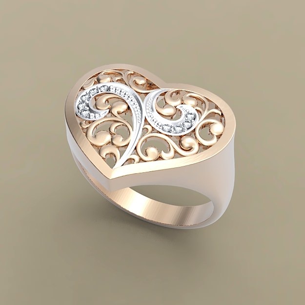 ring heart art jewellery accessories character human woman coins badges 3D print model - Mito3D