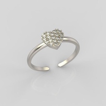 frauen ring herz 3dm stl jahrgang brillant design diamant juwel gold schmuck silber engagement stein hochzeit liebe ringe 3d print model - Mito3D