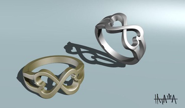 ring Herz Schmuck drucken bedruckbar ist Silber gold Platin finger Mädchen Mode Herd Ringe 3d print model - Mito3D