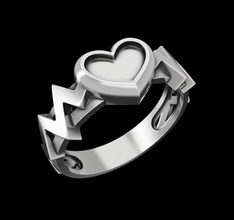 ring heart jewelry symbol art silver sterling printable jewel jewellery wedding engagement platinum love life rings 3d print model - Mito3D