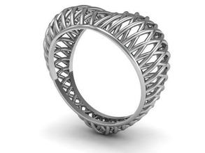 anneau de coeur l'air bijoux or les anneaux diamants d'impression modèle 3d print model - Mito3D