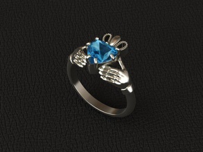 ring heart his hands jewelry luxury gold luck silver creature printable fashion beauty rings lucky 3d print model - Mito3D