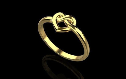 anillo corazón infinito nudo Talla 8 joya diseño platino plata imprimible brillante diamante oro joyería libra esterlina compromiso Moda belleza zafiro ilustración científico química seguridad fuerza anillos 3d print model - Mito3D
