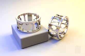 anillo corazón inscripción amor joyería joya oro plata stl obj cnc impresión imprimible moda estilo texto cera metal enamorado anillos 3d print model - Mito3D