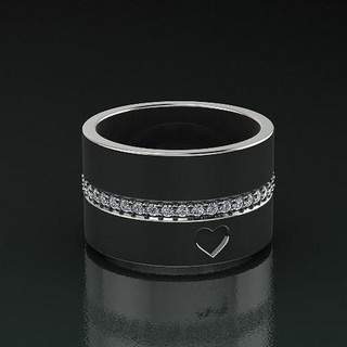 anillo corazón modelo 2566 pendientes Kolco dlya pechati 3dmodel imprimible libra esterlina Moda plata enganchar platino joyería compromiso joya anillos missfox 3d print model - Mito3D