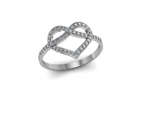 anillo corazón conjunto comprar 3d modelo canalla diamante compromiso moda joya oro platino joyería joyeria cera precioso versión impresa plata boda molienda anillos 3d print model - Mito3D