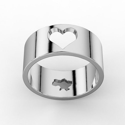 anillo corazón ucrania joya oro plata joyería anillos 3d print model - Mito3D