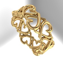 anillo corazones joyería joya compromiso brillante plata diamante blanco tiffany anillos paloma picasso amoroso 3d print model - Mito3D