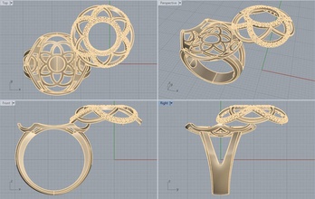 ring-helen Schmuck ring gold Stein diamond bedruckbar ist Ringe 3d print model - Mito3D