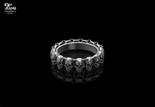 ring hell skull gold silver jewellery bone fashion printable jewelry rings 3d print model - Mito3D