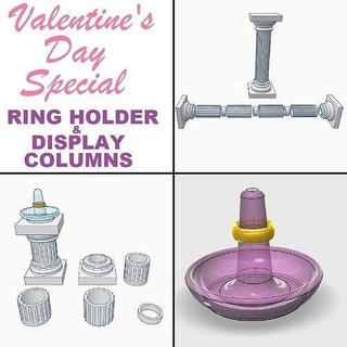 ring holder display columns wedding cake column doric jewelry high definition hi def house accessories 3d print model - Mito3D
