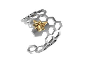 anillo miel conjunto comprar 3d modelo hermoso canalla diamante moda joya oro platino joyería joyeria cera precioso versión impresa plata boda molienda anillos 3d print model - Mito3D