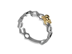 anello a nido d'ape set gioielli acquistare 3d modello cad moda gemma oro disco di platino jewelryprint jewelrywax preziosi printversion argento matrimonio fresatura regalo anelli 3d print model - Mito3D
