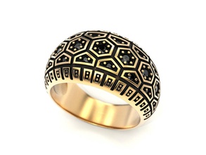 anel de favo mel jóias imprimir 3dprinted printable anéis o design jóia ouro a moda printabl impressão prototipagem prata casamento escurecimento 3d print model - Mito3D