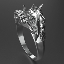 anneau de cheval bijoux l'anneau or d'argent imprimable les anneaux l'amour la livre sterling l'engagement joyau d'impression l'impression saint-valentin 3d print model - Mito3D