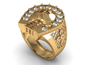 ring horse face jewelry ringmen ringwomen education challenge rings 3d print model - Mito3D