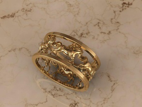 ring horses 6664 luxury jewelry gold design diamond engagement jewel jewellery platinum printable fashion beauty silver woman rings horse 3d print model - Mito3D