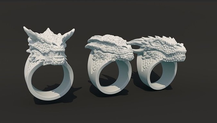 anillo casa of continuar sirax caraxes drogon dragones tronos joyería joya anillos 3d print model - Mito3D