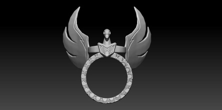 anillo hyoga santo seiya caballeros zodiaco arte esculturas 3d print model - Mito3D