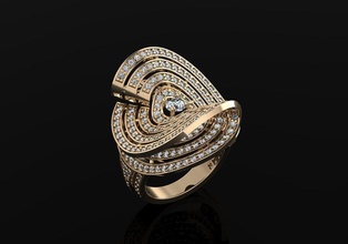 bague id 001 anneaux bijoux bijou diamant diamants mode or argent gemme luxe 3dm Modèle 3D imprimer fichier imprimable 3d print model - Mito3D