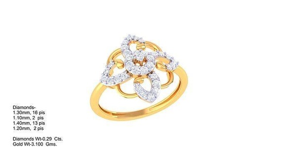 Ring if 1 Diamant Juwel Schmuck Ringe Gold Silber Engagement Hochzeit Mode Weiß brillant engagem Solitär 3d print model - Mito3D