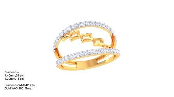 anillo if 39 diamante joya joyería anillos oro plata compromiso Boda Moda blanco brillante enganchar Diamante solitario pendientes 3d print model - Mito3D