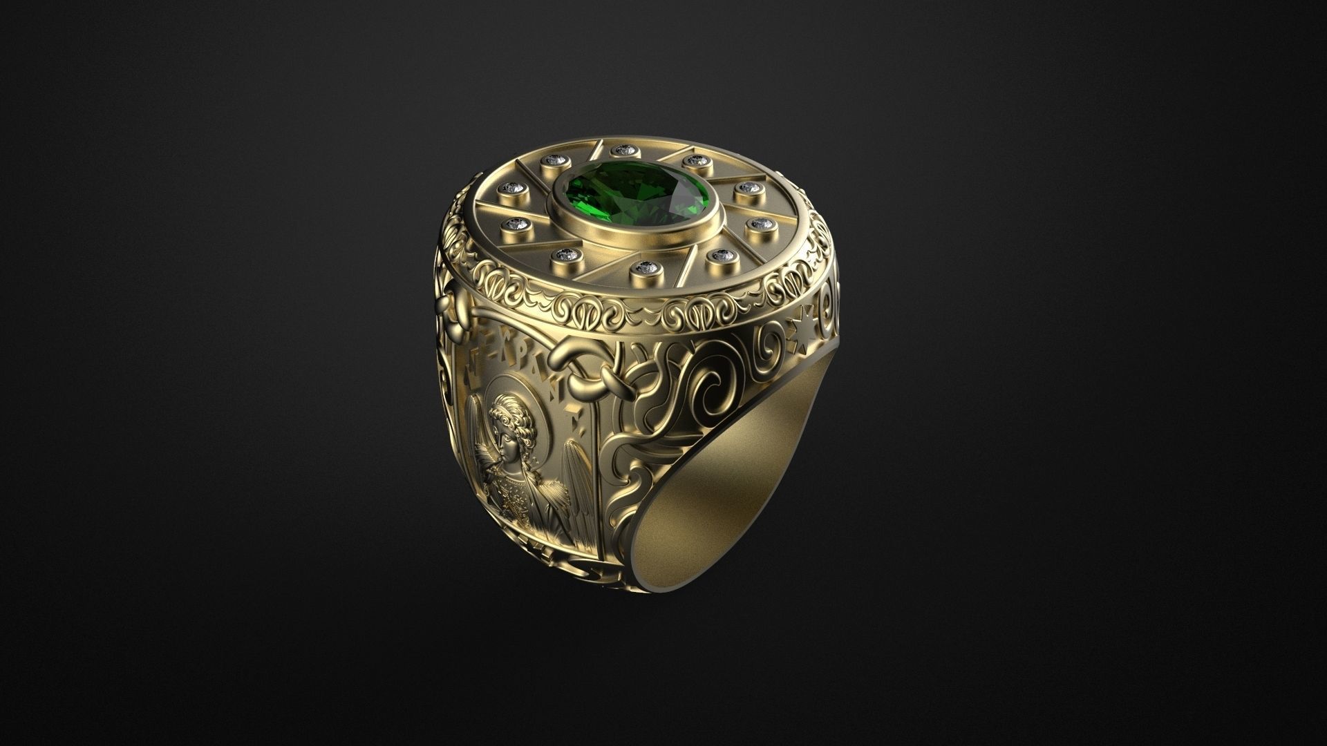 yüzük Görüntüler simgeler takı altın gümüş elmas mücevher platin parlak Ortodoks taş zümrüt yüzükler 3D print model - Mito3D