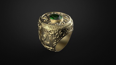 anillo imagenes iconos joyería joya oro plata diamante platino brillante ortodoxo Roca Esmeralda anillos 3d print model - Mito3D