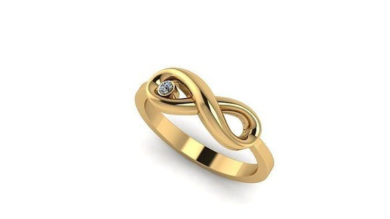 anel infinito ouro prata moda brilhando Casamento noivado diamante jóia brilhante joalheria presente mar imprimível namorados mulheres mulher amar coração argolas 3d print model - Mito3D