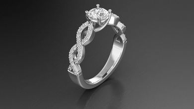 bague infinito or bijoux précieux d'argent imprimable le platine joyau en diamant anneau de mode mariage l'engagement prototypage luxe brillant diamante pietre art les anneaux 3d print model - Mito3D