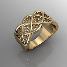 halka iç içe takı elmas yazdırılabilir yüzük cad nişan taşlar kadın kadınlar parlak özel 3dm stl n moda altın rhiho cnc 3d print model - Mito3D
