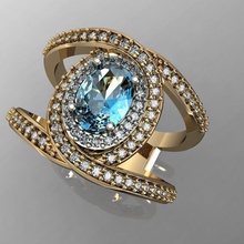 ring interweaving jewelry diamond printable cad engagement gems female women brillant exclusive 3dm stl obj fashion gold rhiho cnc silver rings 3d print model - Mito3D