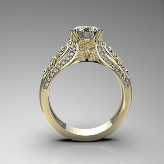 ring iris sizes 6-10 ringgold goldring diamond jewelry jewelrymodel printing model printable gemstone gems wedding engagement fashion jewel gem gold jewellery luxury rings 3d print model - Mito3D