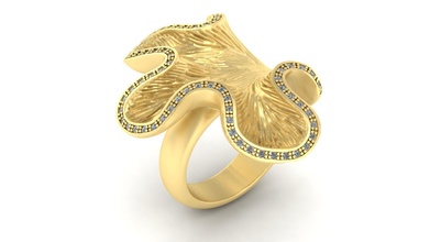 anel íris imprimível prata diamante jóia diamantes platina jóias brilhante joalheria ouro exclusivo luxo moda beleza flor argolas 3d print model - Mito3D