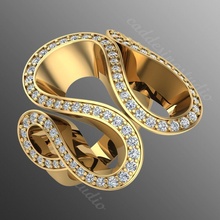 anillo iz50 joyería joya oro lujo brillante imprimible plata diamante zafiro anillos 3d Diamante platino rubí accesorio Moda 3d print model - Mito3D