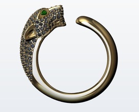 ring jaguar gold vivara jewelry jewellery jewel brilliant diamond silver gem earring bracelet sterling brillant diamant models 3d rings 3d print model - Mito3D