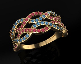 ring jes jewelry printable rings whitegold platinum gold fashion gem diamond 3d print model - Mito3D