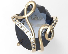 yüzük jessica parker stl takı elmas gem taşlar taş altın mücevher mücevherleri 3d print model - Mito3D